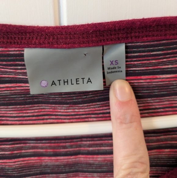 Athleta Ruched Striped Active Tee - Picture 2 of 7